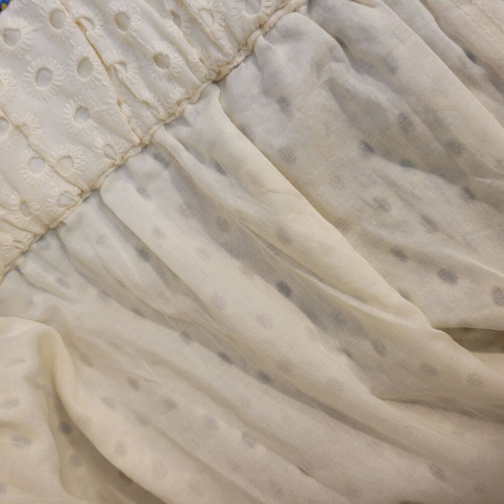 Evri Maxi Skirt Womens Size 1x Eyelet Button-Front Cream Cotton Lined Nwt $68 - Picture 9 of 10